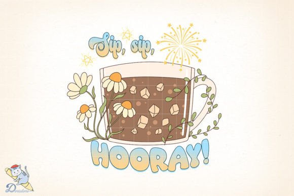 Coffee Iced Sip Sip Hooray – A Playful, Handcrafted Design Asset
