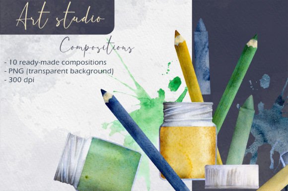 Exploring Art Studio Compositions: Vibrant Illustrations for Creativity and Design