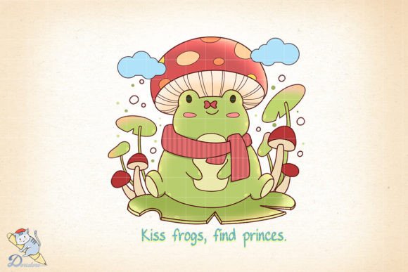 Kiss Frogs Find Princes: A Unique Digital Art Design