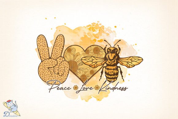 Peace Love Kindness Sunflower: A Digital Art Design for Creative Projects