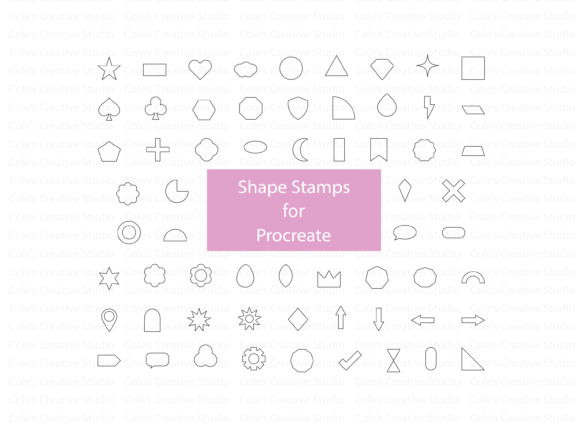 Procreate Outline Shape Brush Stamp Set for Creative Projects