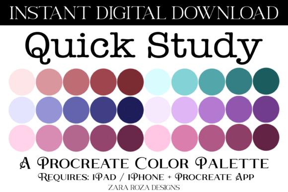 Quick Study Procreate Color Palette: 30 Swatches for Digital Art