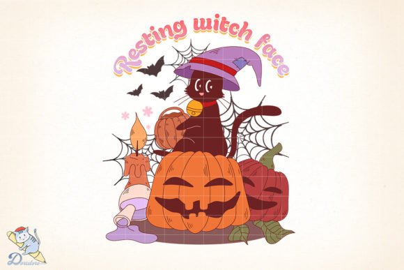 Resting Witch Face Halloween: A Unique Digital Art Concept for Print and Creative Projects