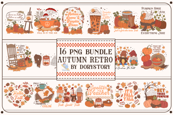 Retro Fall Sublimation Bundle: Timeless Artistry Meets Modern Digital Design