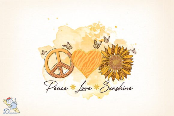 Sunflower Peace Love Sunshine Art