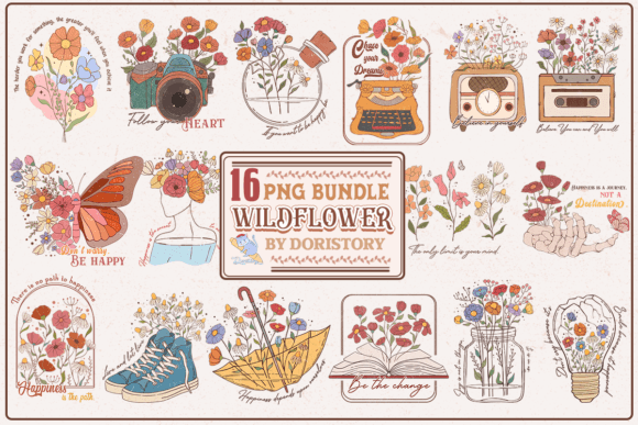 Wildflower Clipart Sublimation Bundle: A Digital Design Essential for Modern Creatives